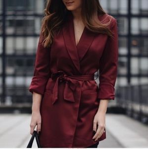 Leith Belted Satin Jacket Size XS